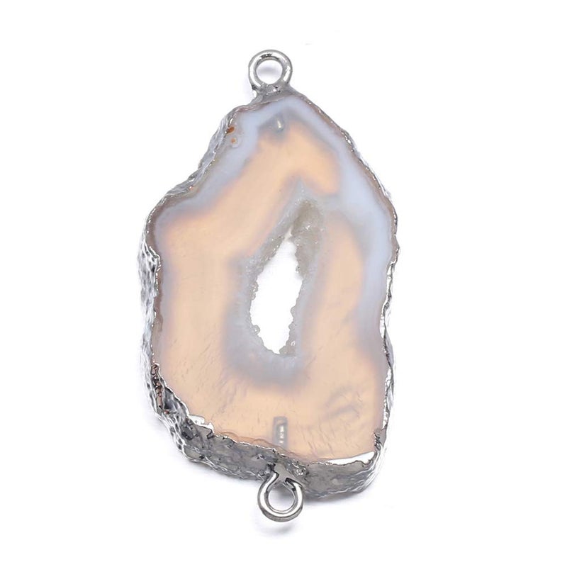 Zotoone Natural Agate Geode Crystal Druzy Connectors Pearl Links Jewelry Connectors Charms DIY for Necklace or Jewelry Makingï¼ˆ3 pcsï¼‰ - Image 5